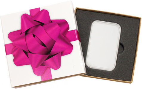 SilverTowne Natural Kraft Paper Gift Box with Hot Pink Bow Box Sleeve & Capsule - Product Packaging [Add $5.00]